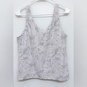 PoshDivah Marble Tie Dye Sports Bra XL Gray Green White Longline Tank
